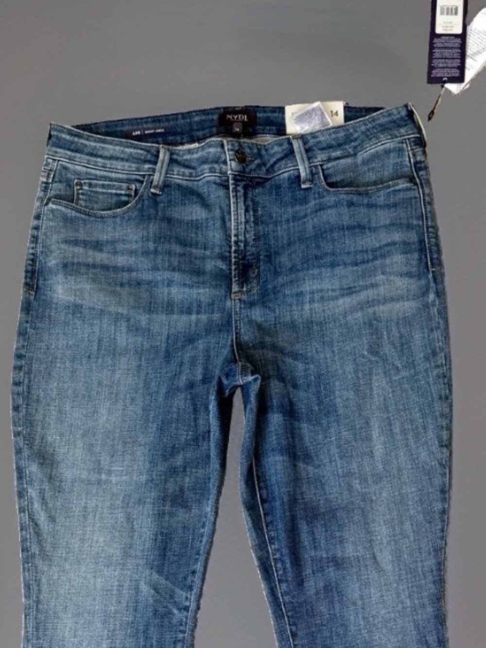 NYDJ Lift Tuck Skinny Ankle Jeans Womens 14 Ami Frayed Hem Newton High rise NWT